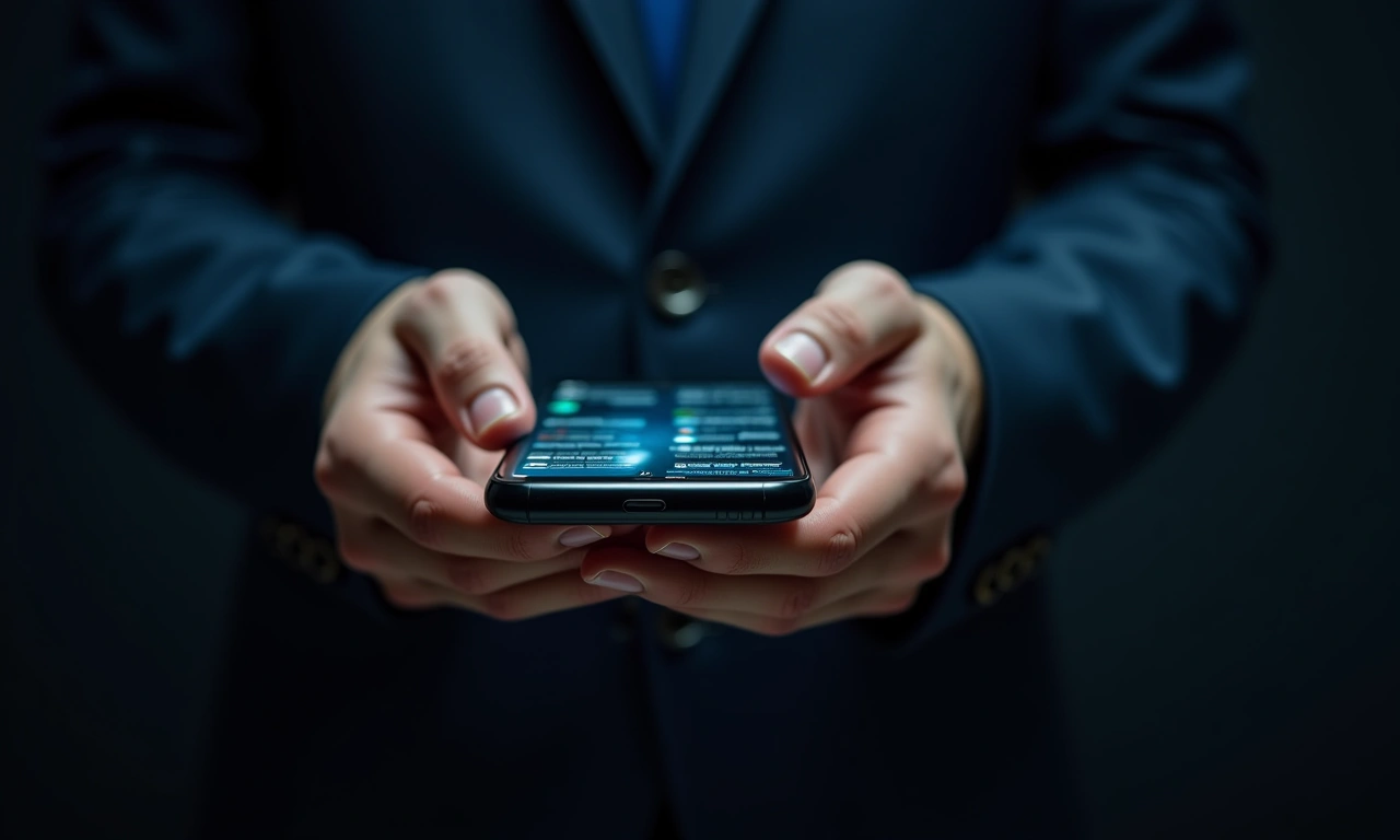 Close-up of hands holding a smartphone displaying multiple notifications and messages, set against a dark background, symbolizing the pressures of online presence, shallow depth of field., photorealistic, 8k, highly detailed, cinematic lighting