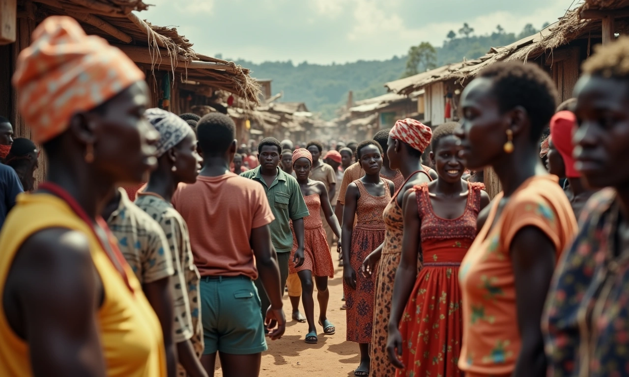 A vibrant, bustling marketplace scene in Leopoldville (Kinshasa), Congo, during the 1960s. Focus on the colorful fabrics, handcrafted goods, and diverse faces (blurred and indistinct) of the vendors and shoppers. Capture the energy and excitement of a nation undergoing change., photorealistic, 8k, highly detailed, cinematic lighting