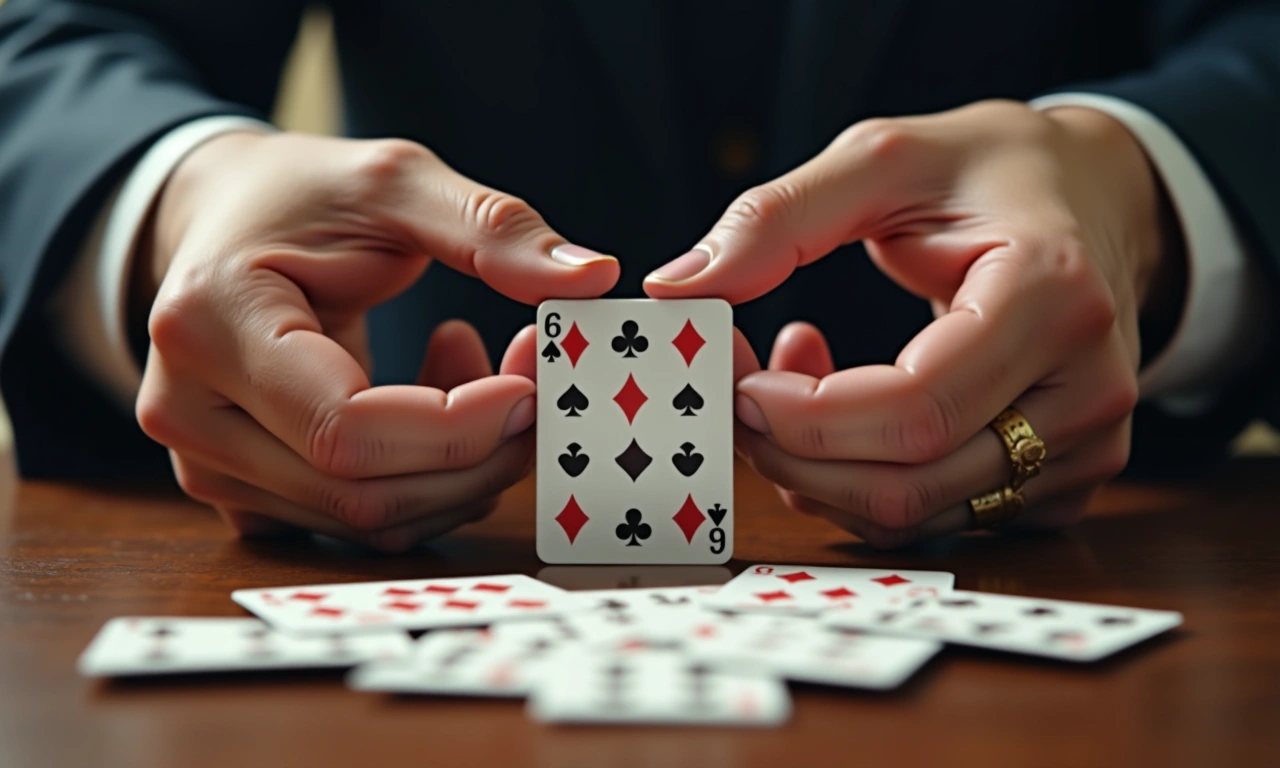 A pair of hands carefully building a house of cards, symbolizing the fragility of trust and relationships., photorealistic, 8k, highly detailed, cinematic lighting