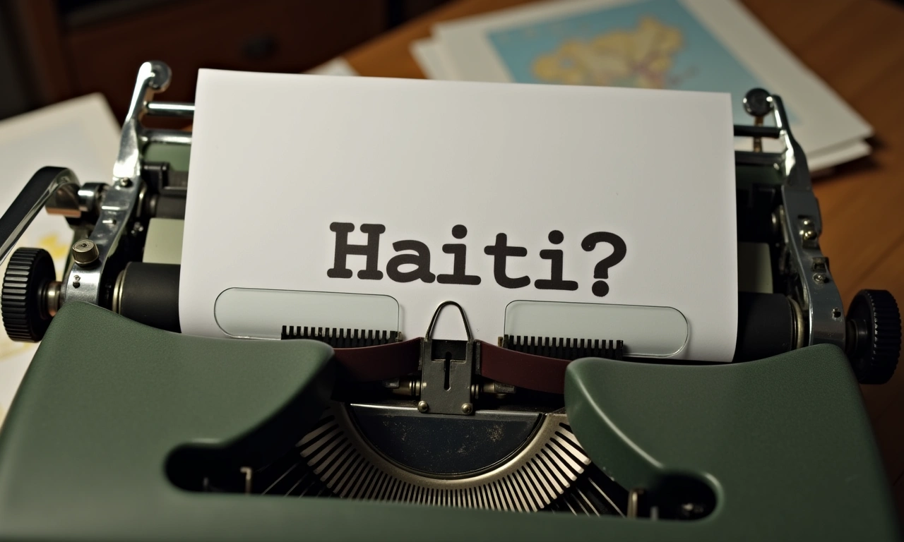 A vintage typewriter with a page that has the word